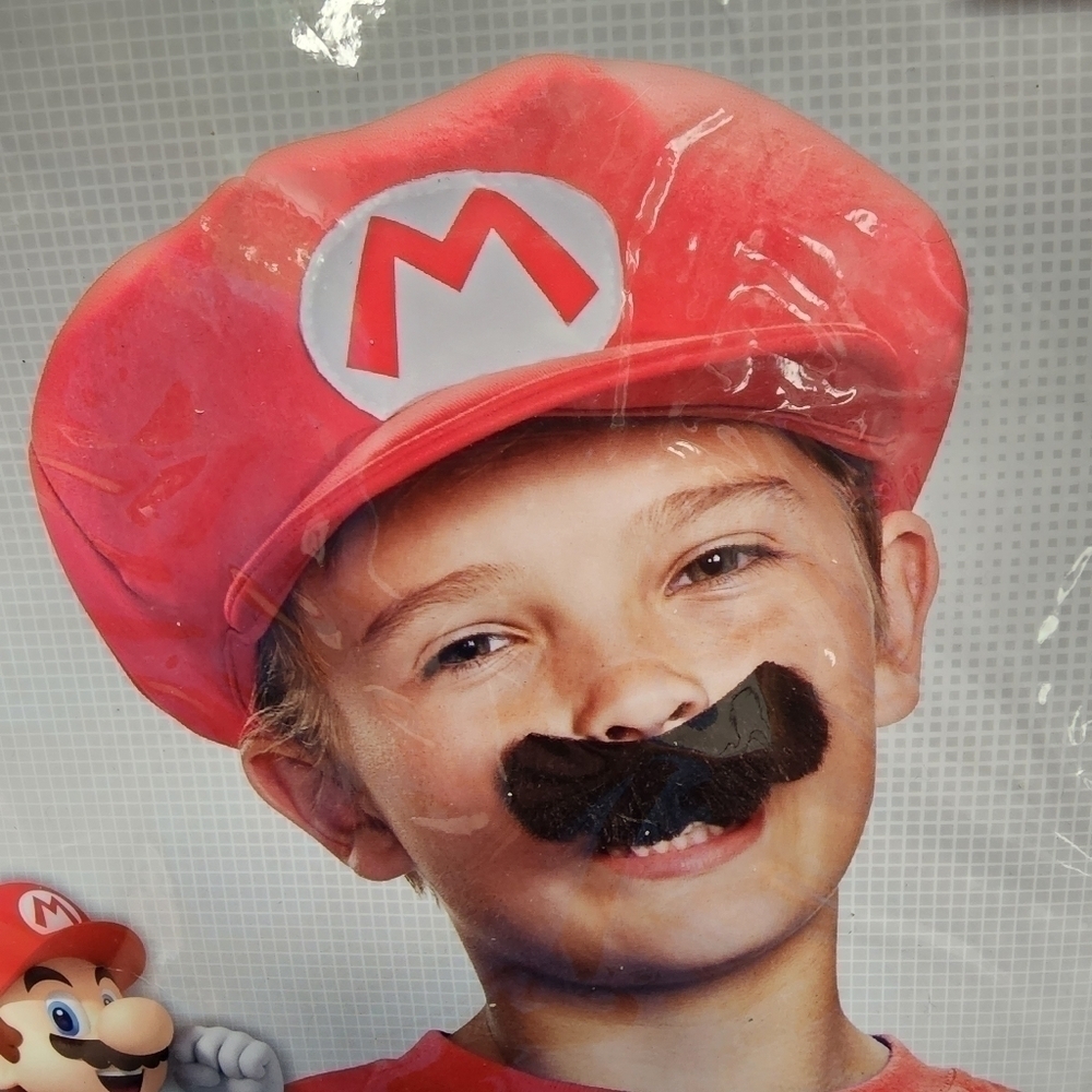 NWT Nintendo Super Mario Hat Mustache Halloween Costume Cosplay Accessory Kit - Picture 11 of 11